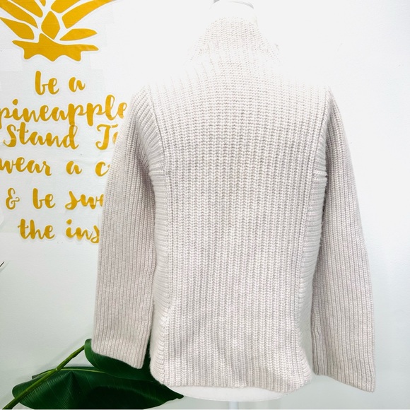 INTERMIX Wool Cashmere Cream Off White Mock Neck Sweater Size Small - Picture 7 of 11